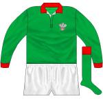 WALES (alt): The toss for colours was lost against both Canada and Tonga, so Wales took to the field in green shirts and socks trimmed with red. Not a bad look at all, but some green on the red shirt would have complemented the change kit better.