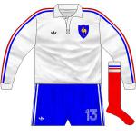 FRANCE (alt): A pool game with Scotland meant a change, with the French swapping running out in white shirts and blue shorts. They were one of the few countries at the World Cup to have numbers on their shorts.