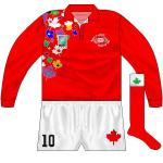 CANADA: Hard to know what the thinking was, especially given how sedate the previous kits had been. Maple leafs all over the place, in a variety of collars and sizes, with a very colourful crest too. Memorable, but not for all the right reasons.