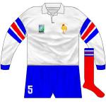 FRANCE: Another clash with Scotland saw the French again in white. Copied the stylings of the blue shirt once more.