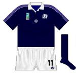 SCOTLAND: Cotton Traders made the first big change to the Scottish jersey by introducing purple - presumably referencing the thistle - to the sleeves.
