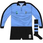 URUGUAY: Relatively plain from the South American country in their first World Cup, the black stripe on the sleeves the only bit of adventure. Presumably local firm S&F, who made the kit in 2003, were responsible for this output too.