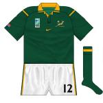 SOUTH AFRICA: Another country now bedecked in Nike, who modernised the Springbok and introduced some subtle gold trim.