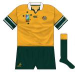 AUSTRALIA: Back in Canterbury and a more familiar shade of gold, though the design of the shirt was pretty much the same as what Reebok had provided.