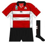 JAPAN: Considering how constant the style had been since 1987, this was a big departure. Red now played a dominant role on the jerseys as the white was reduced and black was the colour of choice on the shorts and socks.