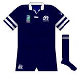 SCOTLAND: The biggest change effected by Canterbury when they took over was the introduction of navy shorts. Purple's brief sojourn on the jerseys was ended, with two white stripes on the sleeves instead.