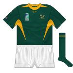 SOUTH AFRICA:  The same style as that used by England and France, but the collar, or what was left of it, was gold.
