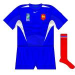 FRANCE: Nike used the same design across their roster - indeed, the unused French alternative shirt was the same as the England top but with blue in place of red. The demise of white shorts made Les Bleus even bleu-er but it made the strip look less balanced.