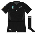 NEW ZEALAND: Difficult to see on first glance, but the All Blacks shirt featured large silver ferns (rendered in dark grey - or light black) down the sides.