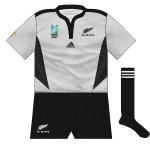 NEW ZEALAND (alt): Instead of the usual white, the All Blacks opted for grey as the alternative colour. This proved problematic against Scotland at Murrayfield, with both teams looking similar from the side. Also worn in the loss to France in Cardiff.