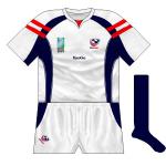 USA (alternative): White and red switched places on this jersey, which was called into action for the Tonga game.