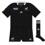 NEW ZEALAND: Not as black as it had been as adidas paid tribute to the successful 1987 design by adding white to the collar.