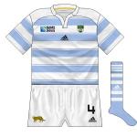 ARGENTINA: It's hard to do something new hoops every time, but adidas made a good effort with the addition of narrower stripes at the top of each blue one. 