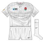 ENGLAND: While it may look to be a completely pared-back white strip, the shirt did feature a pattern with squares arranged not unlike a Tetris game.