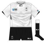 Fiji: One of four countries to take to the field in BLK gear, Fiji's kit was fairly straightforward but had a subtle 'tapa' motif under the arms and an even subtler civavonovono - a breastplate worn by tribal leaders -on the front.
